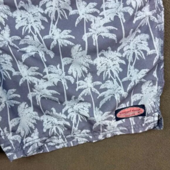 Vineyard Vines Swim Trunks Mens Large Palm Print Drawstring Lined Swim Shorts - Picture 3 of 4